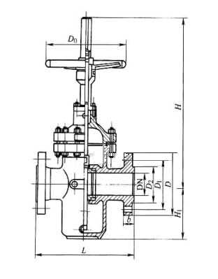 Gate Valve Z43H/Y/F Drawing