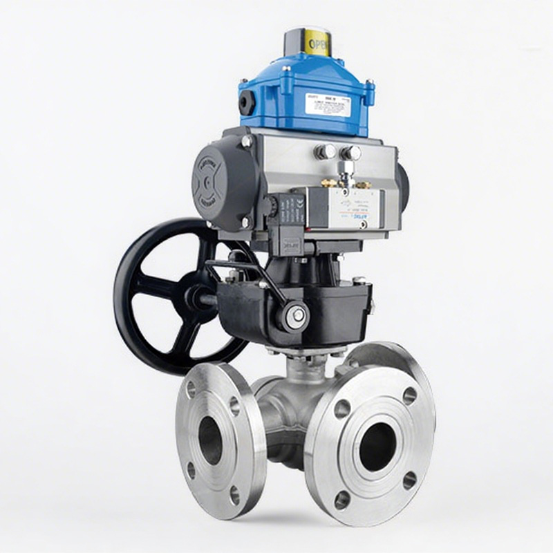 Pneumatic Three-way Ball Valve Q644F