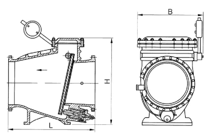 Micro Blocking and Clsing Check Valve HH44X Drawing