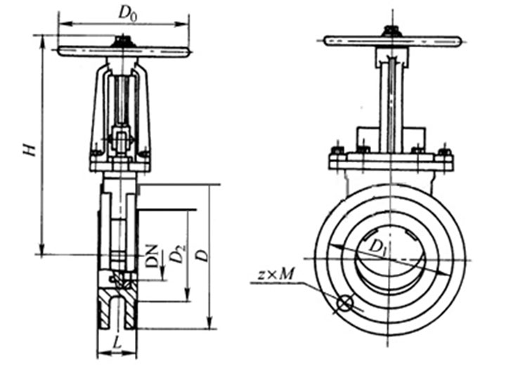 Gate Valve PZ73 Drawing